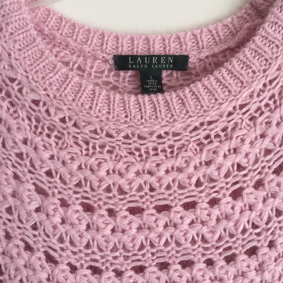 Lauren Ralph Lauren Pink Knit Crew Pullover NWT - Picture 2 of 5